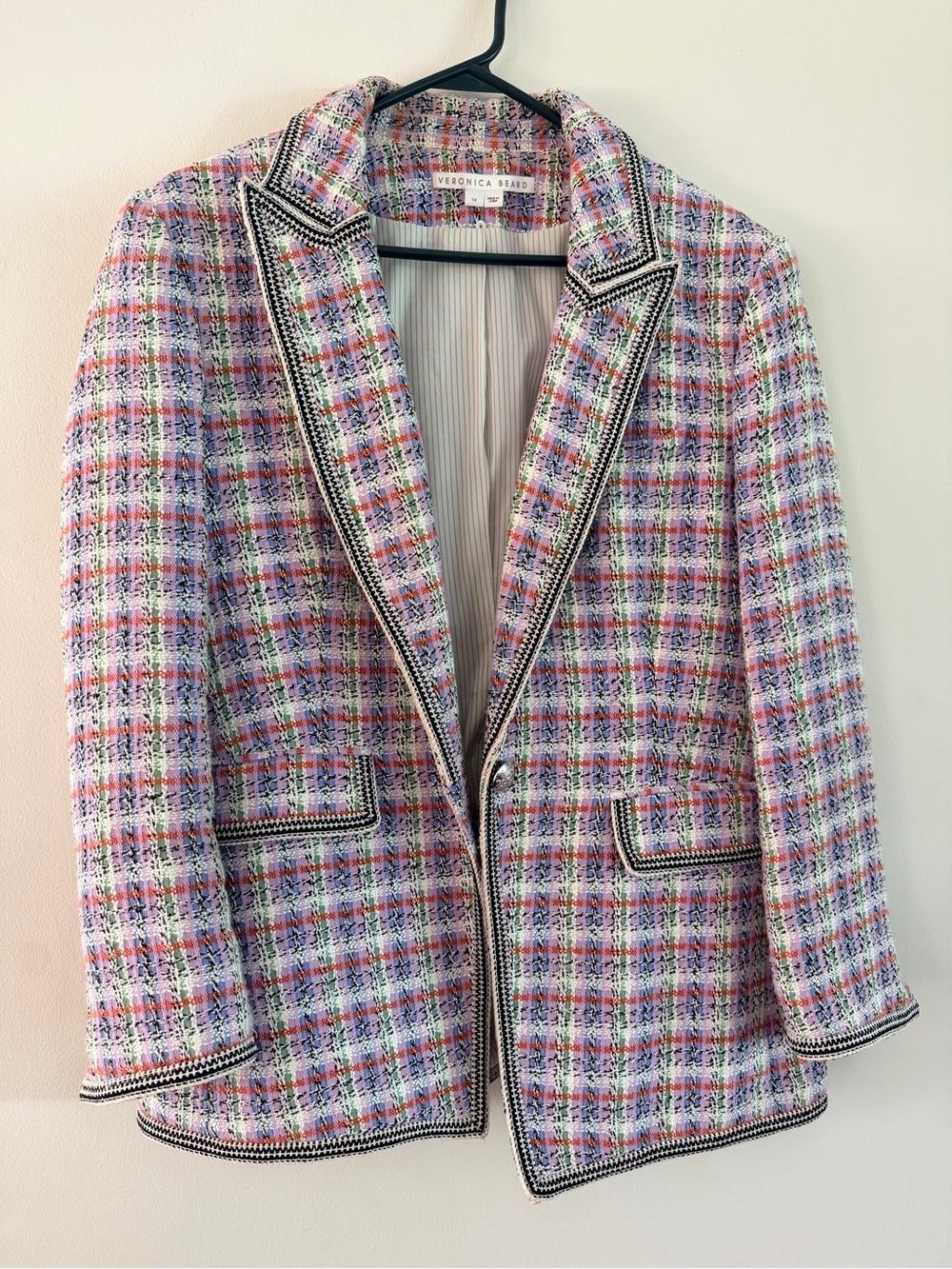 Veronica Beard Pastel Multi Tweed Blazer Jacket